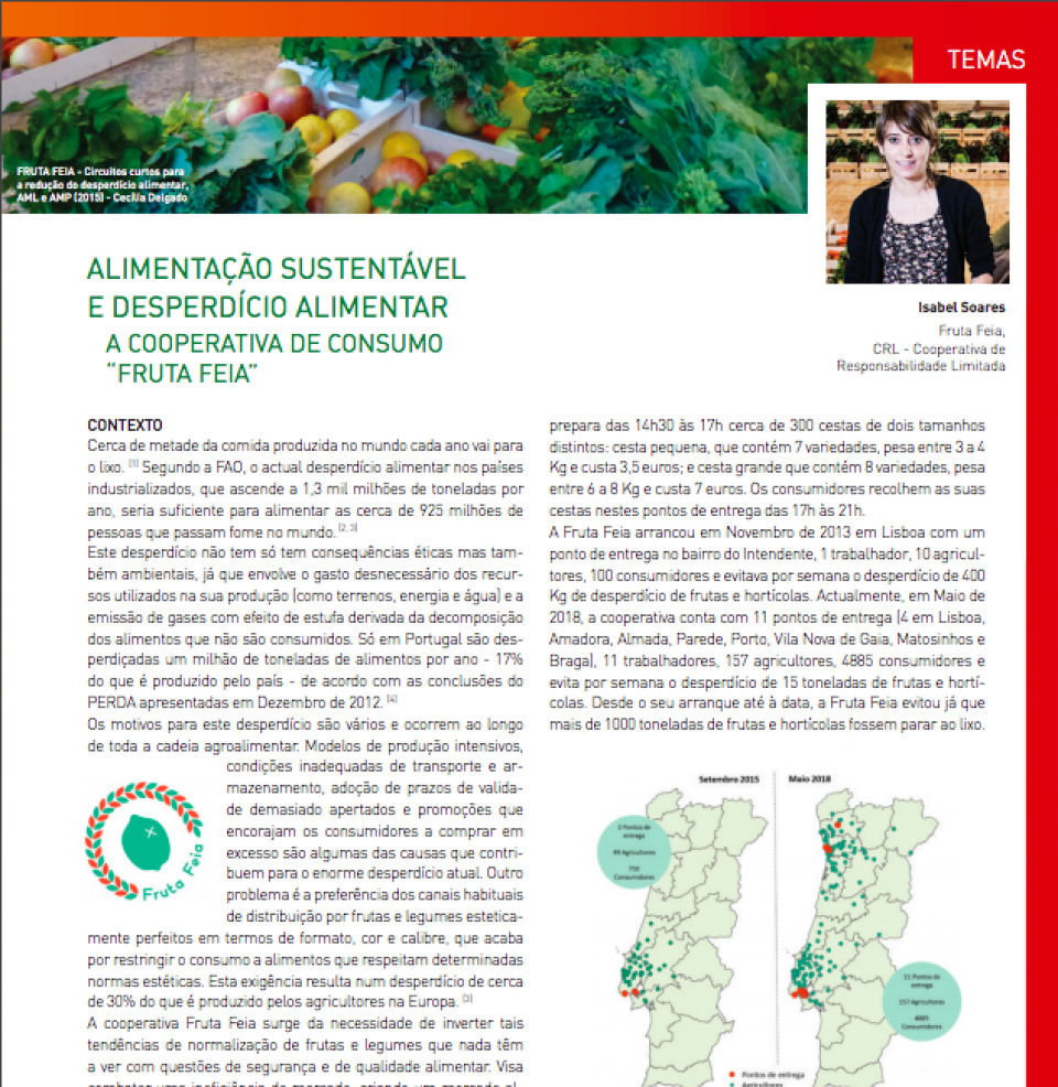 Alimentação sustentável e desperdício alimentar: a Cooperativa de consumo “Fruta Feia”.